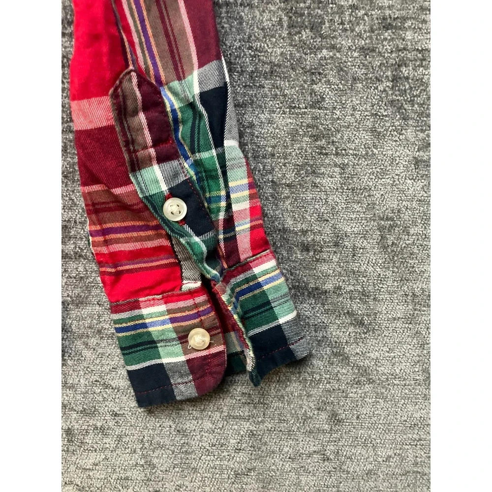 Ralph Lauren Flannel Shirt Boys 5 Multicolor Tartan Plaid Pony Logo Button Down‎
